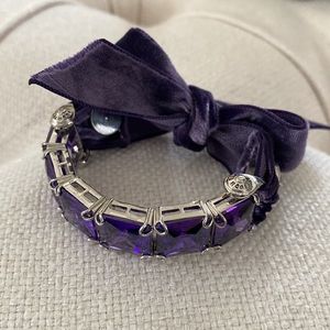 New Henri Bendel Amethyst Velvet Tie Bracelet